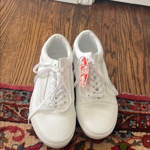 Vans White Sneakers 12 wide. New With Tags.